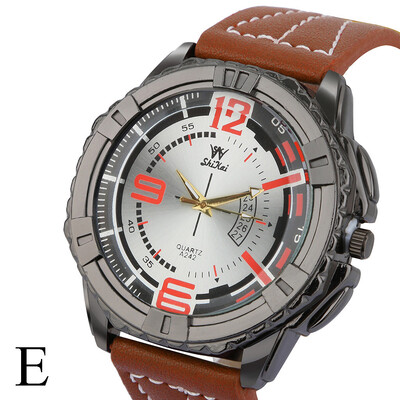 

Gobestart Luxury Men Watches Business Large Dial Watch Fashion Leather Belt Quartz Watch