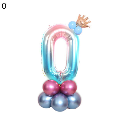 

0-9 Number Crown Foil Latex Balloon Balls Birthday Party Wedding Decor Supplies