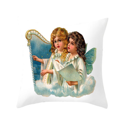 

Siaonvr Christmas Series Home Decor Polyester Peach Skin Pillow Case 18x18in