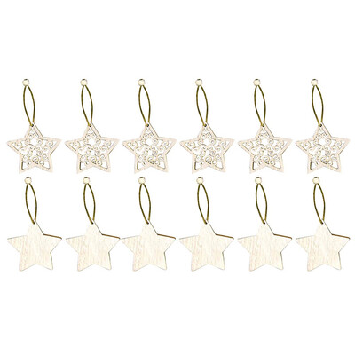 

Tailored Christmas Snowflakes Wooden Pendants Christmas Tree Ornaments Home Decor 12Pcs