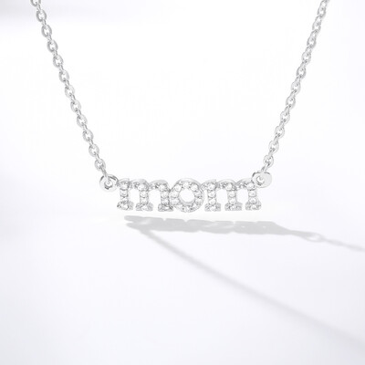 

Fashion Letter Mom Crystal Charms Necklace Love Gold Color Chain Necklaces For Women Femme Bijoux Mothers Day Birthday Gift