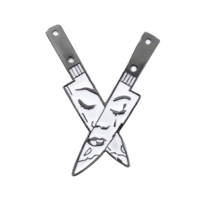 

Dual Cutters Shaped Men Women Girls Brooch Breastpin Plating Alloy Clothing Pin Jewelry Birthday Gift