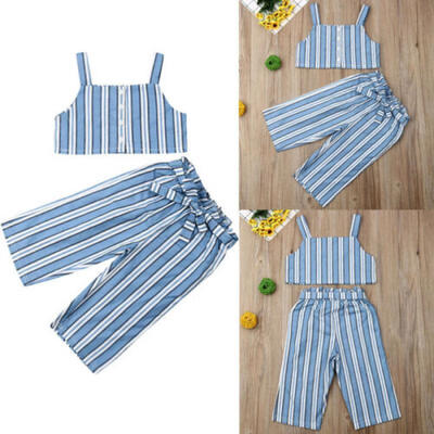 

Toddler Kids Baby Girl Summer Tops T-shirt Long Pants 2Pcs Outfits Clothes 1-6Y