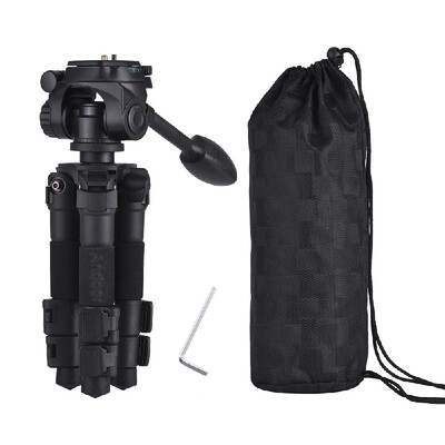 

Andoer Q166S Portable Mini Aluminum Alloy 3-Section Photography Tabletop Tripod with 3-Way PanTilt Head Max Height 51cm for DSLR