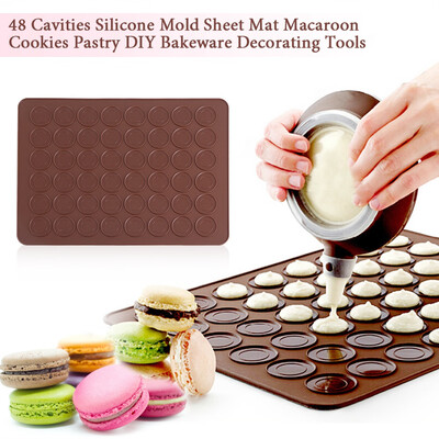 

48 Cavities Silicone Mold Sheet Mat Macaroon Cookies Pastry DIY Bakeware Decorating Tools Macaroon Mold Silicone Bakeware Mat