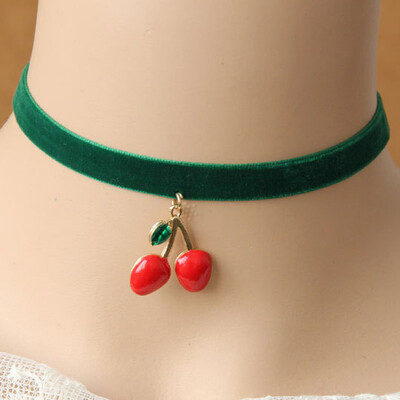 

Women New Fashion Lovely Nacklace Beauty Cherry Shape Pandent Alloy