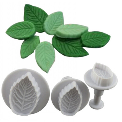 

3 Pieces Cake Rose Leaf Piston Fondant Decoration Sugar Craft Cutting Tools