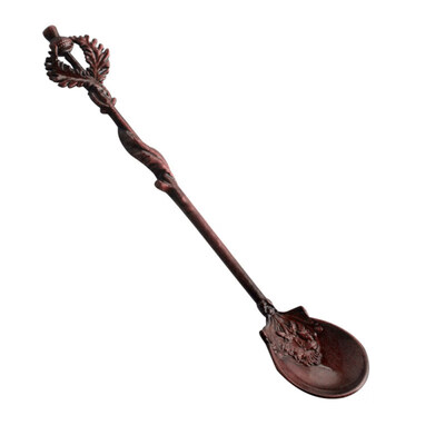 

Vintage Flower Leaf Carving Kitchen Tea Coffee Dessert Spoon Table Decor Cutlery