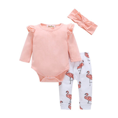

Baby Romper Sets RomperHeadbandTrousersCotton Children Casual Baby Boys Girls Sets Clothes Baby Clothes Suit