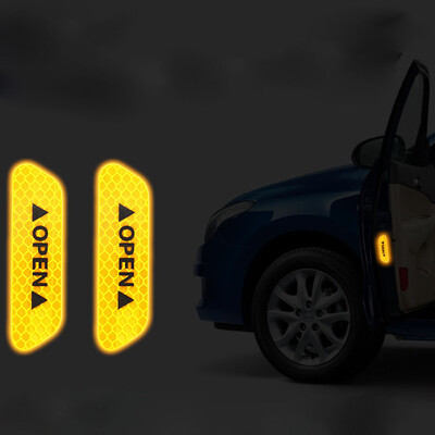 

Tailored 4PCS Super Car Door Open Sticker Reflective Tape Safety Warning Decal