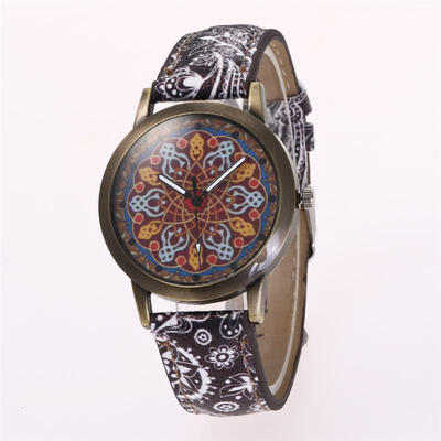 

2018 Womens Bohemian Style Watch Leather Band Stainless Steel Analog Quartz Wristwatch Woman Lady Female Watches Relogio