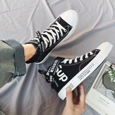 

Korean version of 100-tie cloth shoes tide shoes autumn high-top sneakers summer canvas mens shoes of the same style