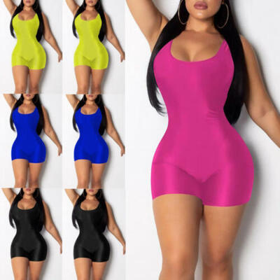 

Women Casual Sleeveless Bodycon Romper Jumpsuit Club Bodysuit Short Pants