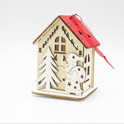

Gobestart LED Light Wood House Cute Christmas Tree Hanging Ornaments Holiday Decoration