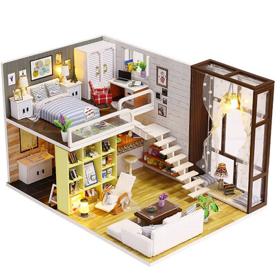 

YIWULA3D Wooden DIY Miniature House Furniture LED House Puzzle Decorate Creative Gifts