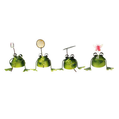 

4pcs Cartoon Cute Frogs Iron Ornaments Creative Office Home Decoration Gift