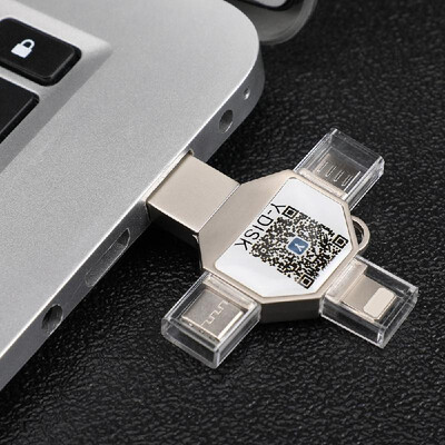 

USB Flash Drive 4 in 1 Type-CLightningMicro USBUSB 20 for iPhone iPad Mini Memory Stick 16GB 32GB 64GB 128GB Pen Drive U Disk