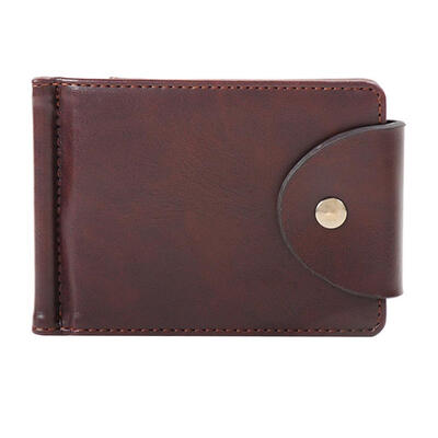 

Casual Men Solid Color Short Wallet Bags PU Leather Card Holder Coin Purse