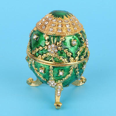 

Greensen Vintage European Style Enameled Easter Egg Jewelry Organizer Trinket Box Decoration Gift
