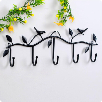 

〖Follure〗Clothing Hook Wall Hook Bird Accessories Bathroom 5 Hooks MetalHooks Coat Hook