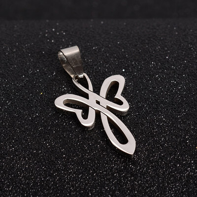 

304 Stainless Steel Angel Pendants Stainless Steel Color 28x19x15mm Hole 5x8mm