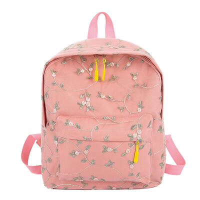 

Lace Flower Travel Backpacks Preppy Style Women Canvas School Bags Knapsack