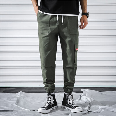 

Gobestart Mens New Fashion Casual Straight Overalls Pocket Trousers Drawstring Pants