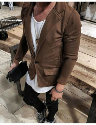 

SUNSIOM Luxury Men Casual Vintage Business Blazer Button Smart Coat Suit Jacket Formal