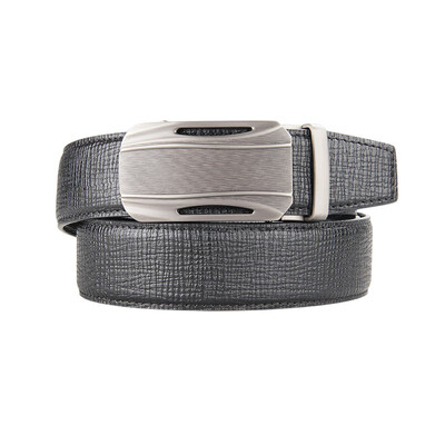 

BPSTAR Mens Automatic Buckle Genuine Leather Mens Ratchet Holeless Belt Business High Quality Mens Real Belt for Pants