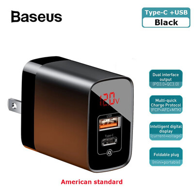 

Baseus PPS Digital Display 18W quick Charger for iPhoneHUaweiSamsung portable wall charger for travel