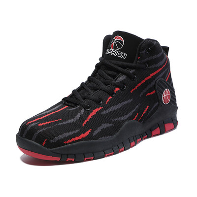 

Mens shoes fly woven basketball shoes mens boots wear-resistant breathable combat high-top basketball shoes