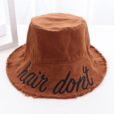 

The new Korean version of cowboy ladies summer letters embroidered burrs outdoor pot Hat fisherman Hat Sun Hat