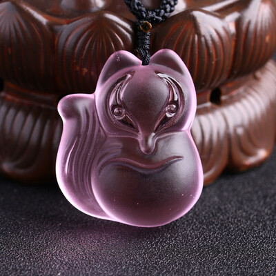 

Female necklace fox pendant crystal personality necklace