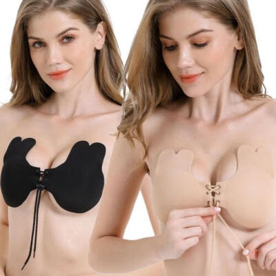 

Women Strapless Invisible Bra Silicone Self-Adhesive Push Up Wings Sticky Bras