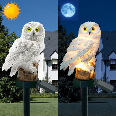 

Gobestart 2PCS LED Garden Lights Solar Night Lights Owl Shape Solar-Powered Lawn Lamp