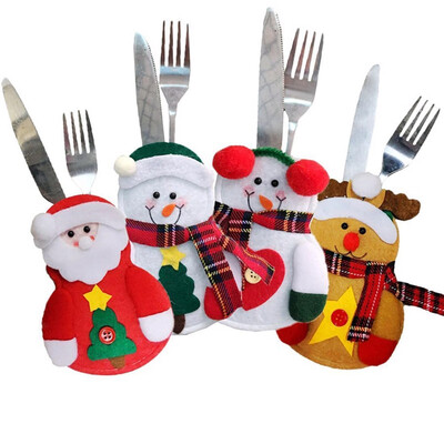 

4PCS Christmas Cutlery Tableware Spoon Knife Bag Fork Decoration