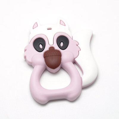 

Food Grade Environmental Silicone Big Pendants Chewing Pendants For Teethers DIY Nursing Necklaces Making Squirrel Pink 89x70