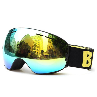 

Adult Skiing Snowboarding Skating Goggles UV Protection Anti-fog Wide Spherical PC Lens Anti-slip Strap Helmet Compatible
