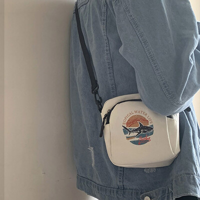 

Tailored Fashion Women Canvas Printing Fish Casual Ladies Shoulder Bag Mini Crossbody Bag