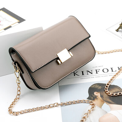 

Korean wave new chain bag small square bag shoulder Messenger bag fashion lock simple tofu bag