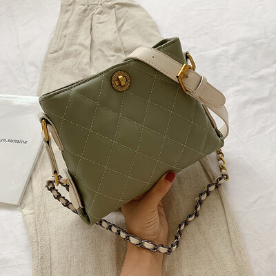 

Summer small fragrance bag handbag 2019 new Korean version of the wild single shoulder slung fashion rhombic chain bucket bag