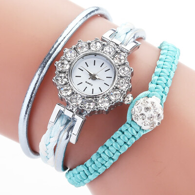 

Trend weaving exquisite rhinestone watch duoya brand watch