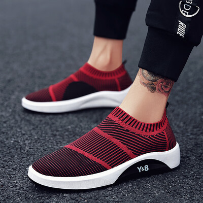 

Trendy thick-soled mens shoes breathable shoes sports mesh mens low-cut flying woven tide shoes