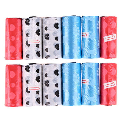 

12 Rolls Printed Dog Poop Bag Pet Garbage Bags Dogs Waste Pick Up Clean Bag
