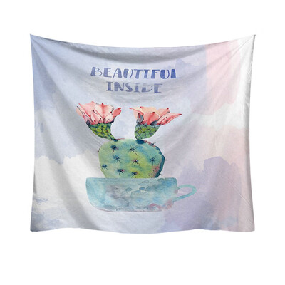 

Gobestart Fashion Tapestry Green Cactus Style Pattern Decorative Tapestry Home Decor