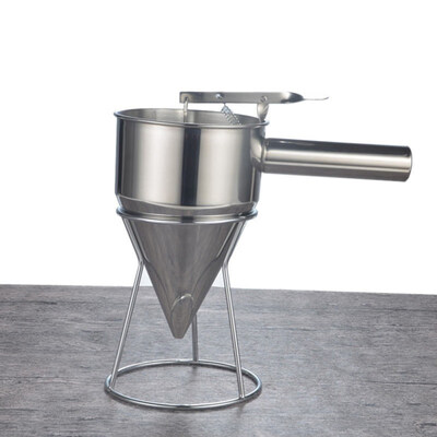 

Stainless Steel Big Funnel Kitchen Cooking Fish Meatball Making Tool with Rack