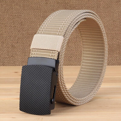 

Trend New Unisex belt Solid Color quality Nylon Smooth Buckle Men belt casual alloy buckle cowboy pants wild Women belt