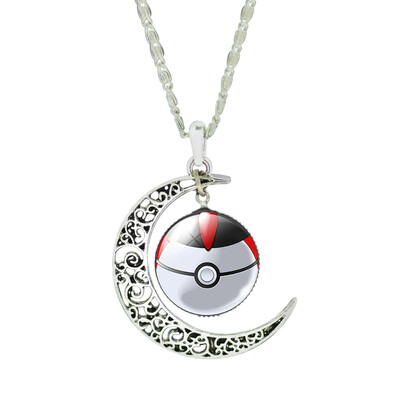 

Pokemon Pokeball Necklace Pokemon Necklace Moon Necklace Moon Jewelry Pokemon Jewelry