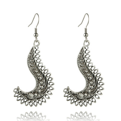 

1 Pair Fashion Tribal Indian Spiral Drop Earring Weight Charming Flower Vintage Hoop Ear Piercing Jewelry