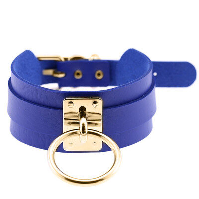 

Night Club Men Women O Ring Pendant Collar Faux Leather Choker Punk Necklace
